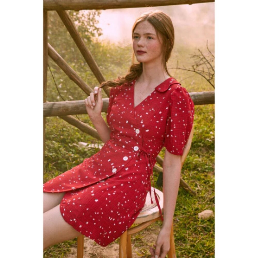 Quanta du Soleil Chili Wrap Dress New Without Tags